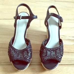 Aldo black wedge sandals